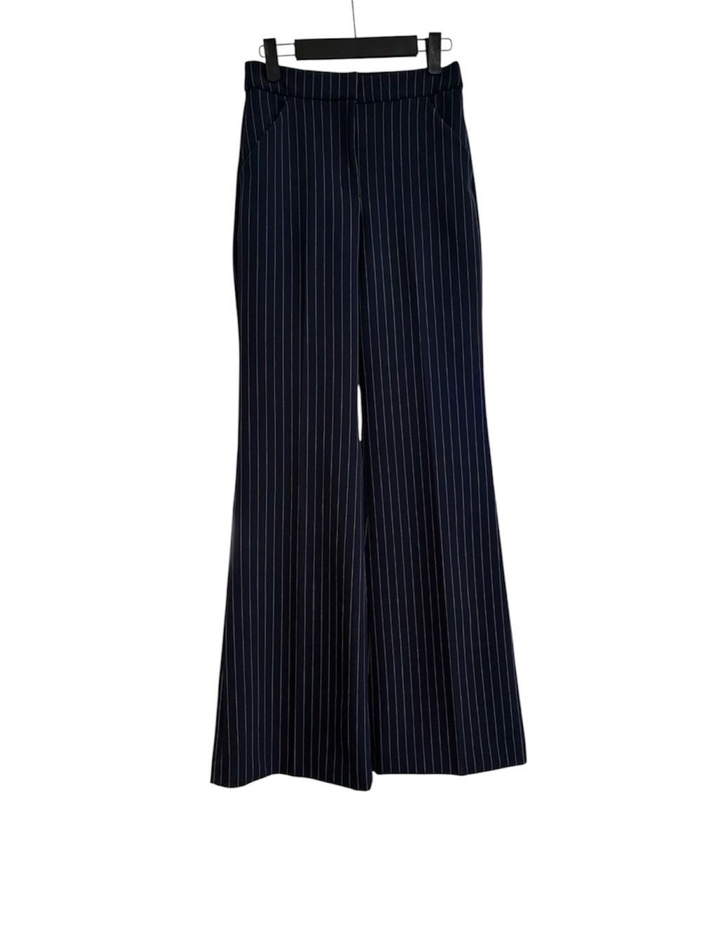 Express Navy Pinstripe Wide Leg Trousers